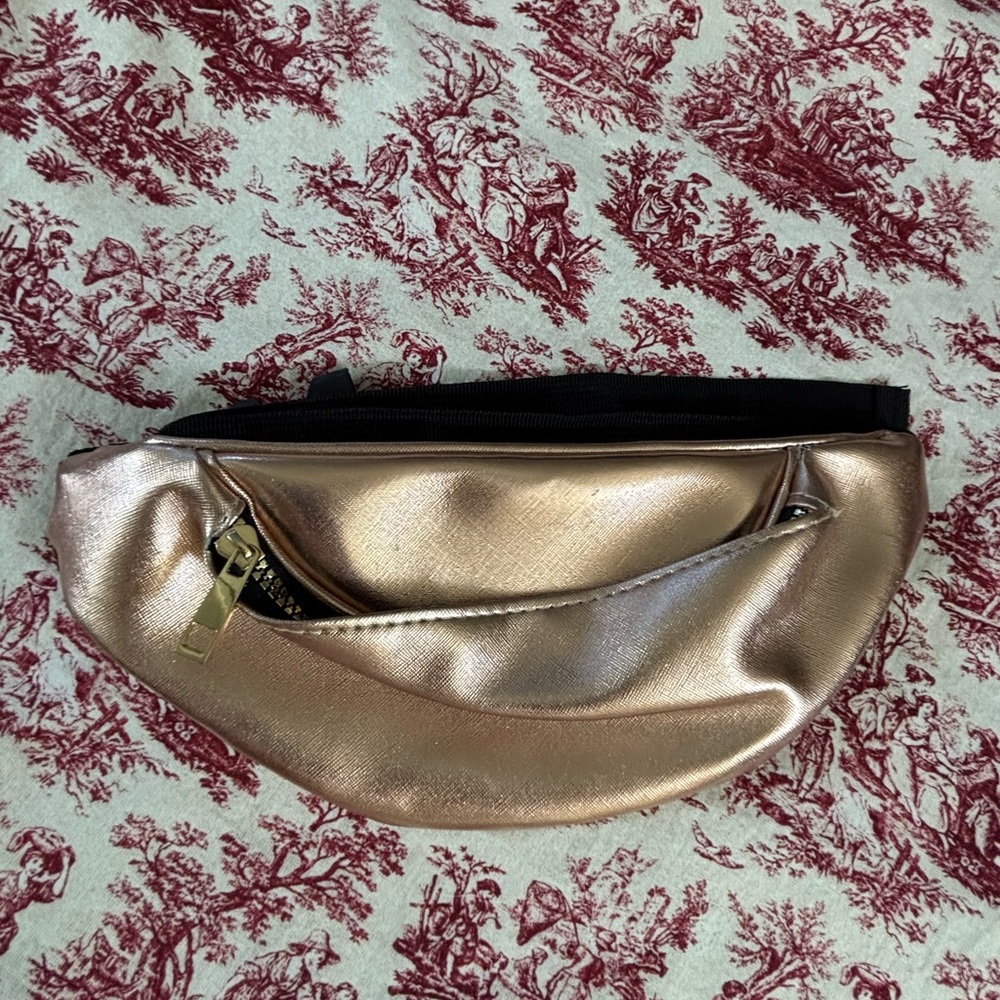 Gold Belt Bag with Metallic Finish